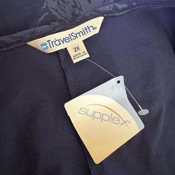 NEW TravelSmith Sleeveless Blue  Maxi Dress Size 2X Plus Travel Cruise Packable - Picture 6 of 7